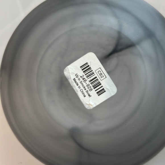 CB2 grey glass serving bowls grey swirls - Picture 4 of 4